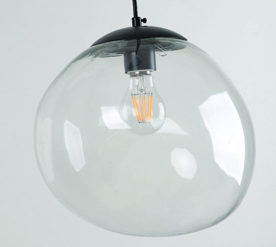 Home Lighting Ronda Κρεμαστό Φωτιστικό Διάφανο Μπάλα με Ντουί E27 30x30x200εκ.