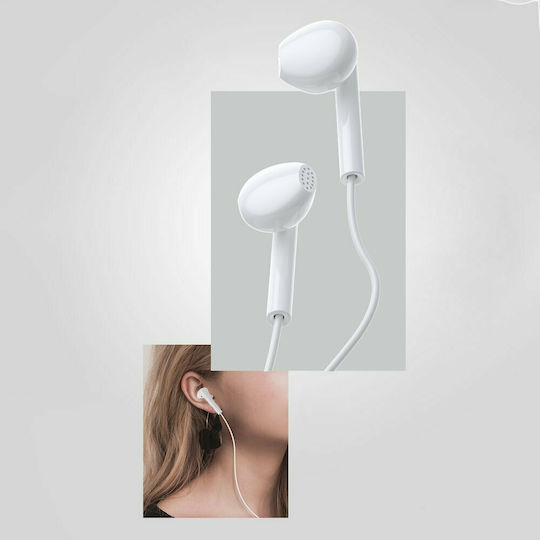 WK YA01 In-ear Handsfree με Βύσμα 3.5mm Λευκό