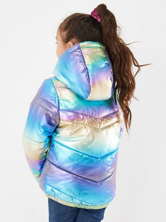 Kids' Casual Jacket Short with Hood Multicolour Hologram