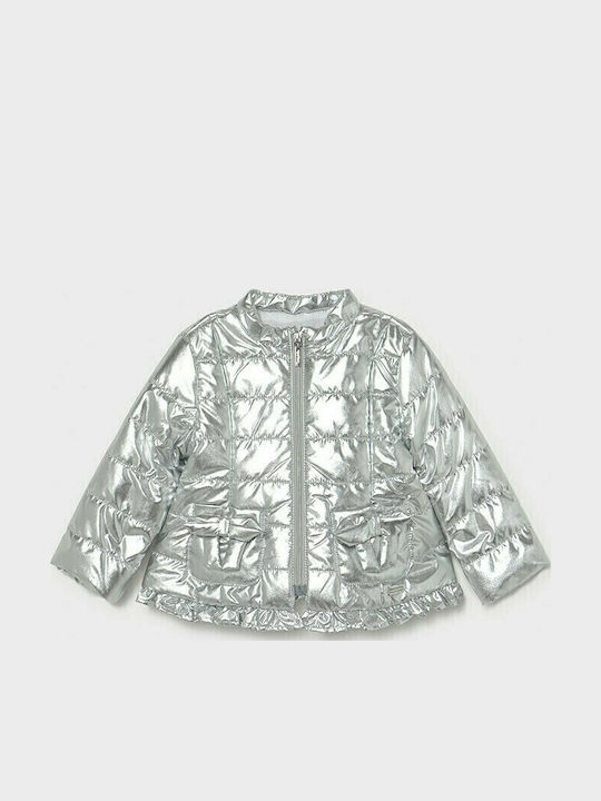 Kids' Sports Jacket Short Windproof Silver