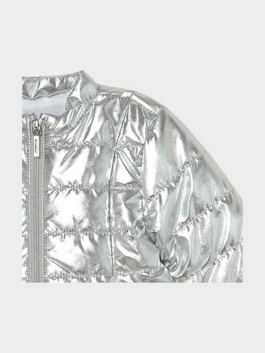 Kids' Sports Jacket Short Windproof Silver