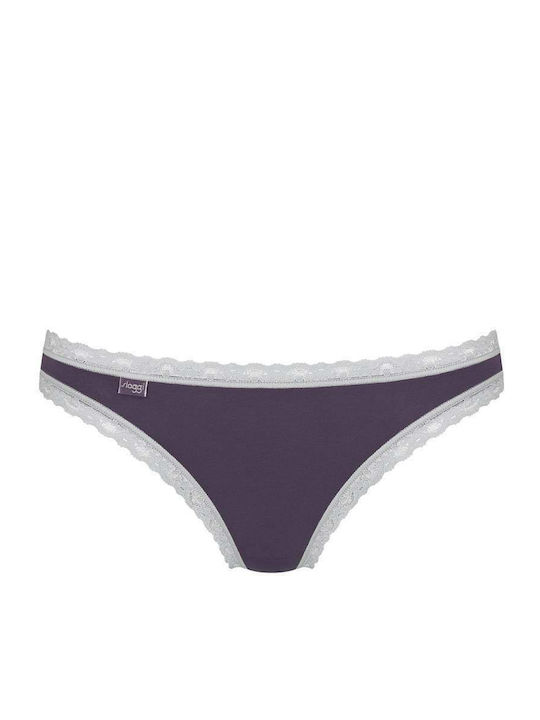 24/7 Weekend H Bumbac Femei Brazilia 3Pack cu Dantelă Verde/violet