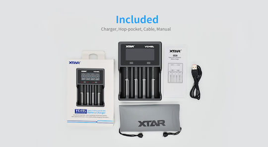 XTAR VC4SL USB Charger 4 Batteries Li-ion/Ni-MH Size AA/AAA