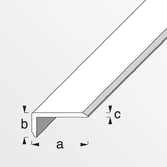 Alfer Aluminium Profile Aluminum for Steps Aluminum Corner 14x10x1.5mm 1m 100x1.4x1cm