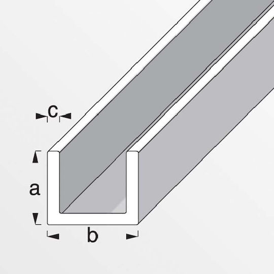 Alfer Aluminium Profile Aluminum 'Aluminium' Silver 1m 8x10.1x1.3mm 100x1.01x0.8cm