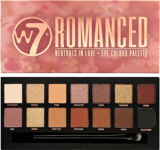 W7 Cosmetics Romanced Palette with Eye Shadows in Pressed Powder Form 11.2gr