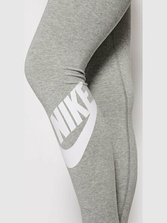 Sportswear Essential Women's Long Training Legging High Waisted with Fur Lining Gray