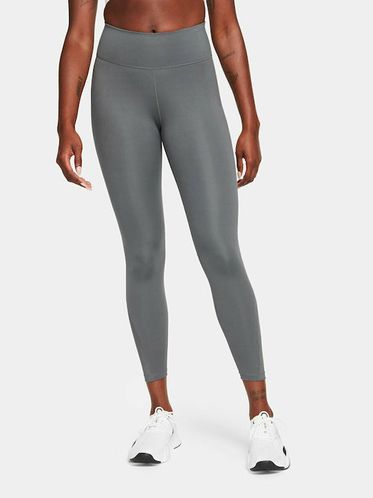 Dri-Fit One Running Γυναικείο Cropped Κολάν Ψηλόμεσο Γκρι