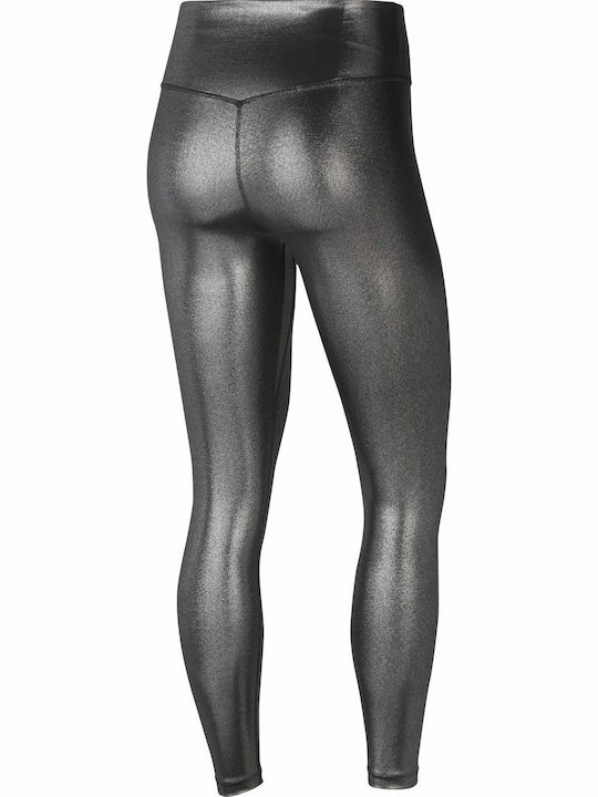 One Icon Clash Women's Cropped Training Legging Shiny Dri-Fit Silver
