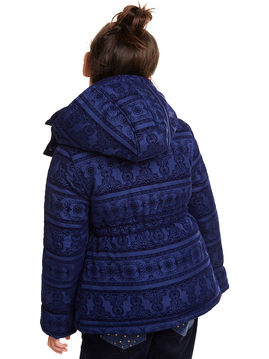 Pitaya Kids Casual Short Hooded Blue Jacket