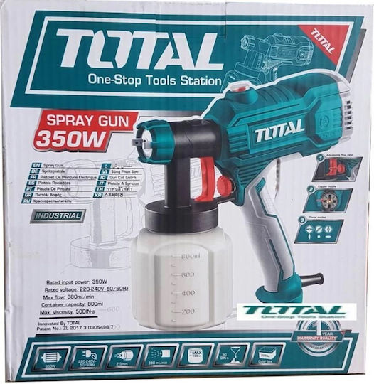 Total Electric Paint Spray Gun 350W with 0.8lt Container