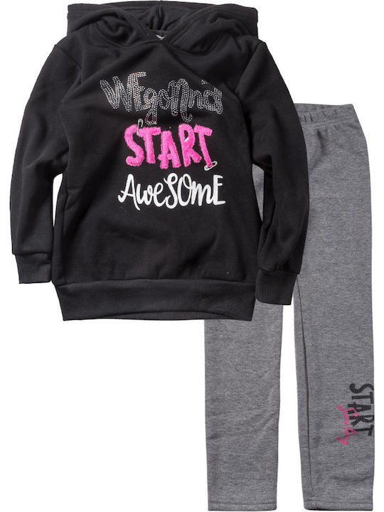 New College Kids Set with Leggings Winter 2pcs Black