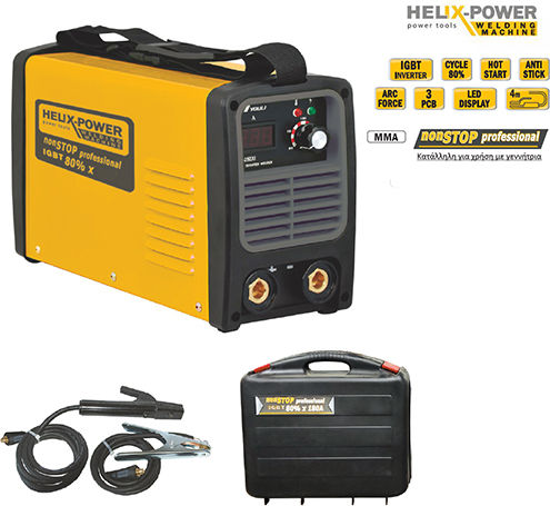 Helix MMA-160Xi Ηλεκτροκόλληση Inverter MMA με Μέγιστο Ρεύμα Συγκόλλησης 160A και Κύκλο Εργασίας 80%