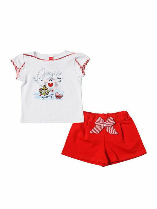 Joyce Kinderbekleidungsset mit Shorts Rote 2 Stück