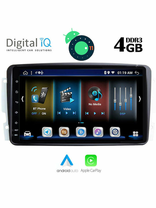 Digital IQ BXD 6401_GPS Ηχοσύστημα Αυτοκινήτου για Mercedes Benz CLK W209 2000-2004 (Bluetooth/USB/WiFi/GPS) με Οθόνη Αφής 9"