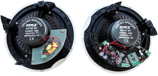 BST AP707-BT Boxe de Instalare Tavan Autoîntăritoare 30W cu Bluetooth Pereche Albă