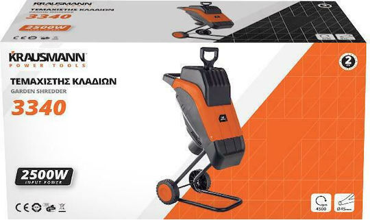 Krausmann 3340 Electric Branch Shredder with Bag 2500W