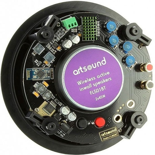 Artsound FL501BT Αυτοενισχυόμενα Ηχεία Οροφής με Bluetooth (Ζεύγος) 20x20x20εκ. Λευκά
