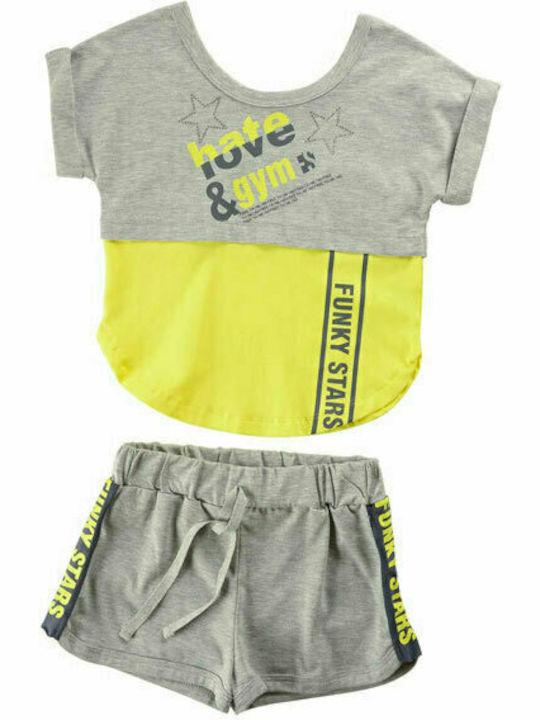 Funky Kids Set with Shorts Summer 2pcs Gray