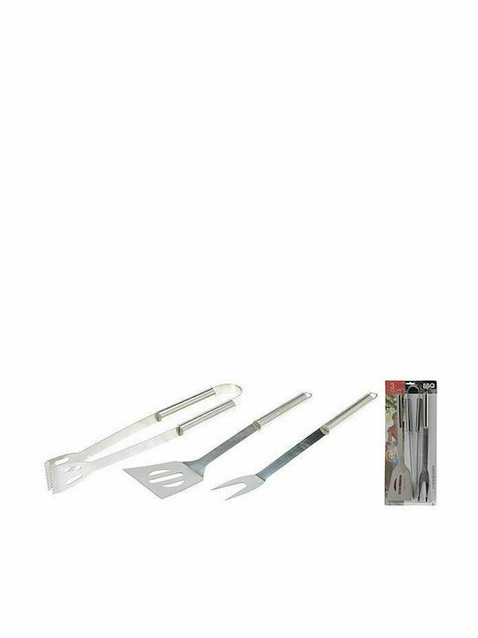JK Home Decoration Set de 3 unelte BBQ cu Furculiță, Spatula și Pensete 574177