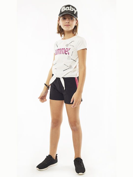 Εβίτα Kinder Set mit Shorts Sommer 2Stück Weiß