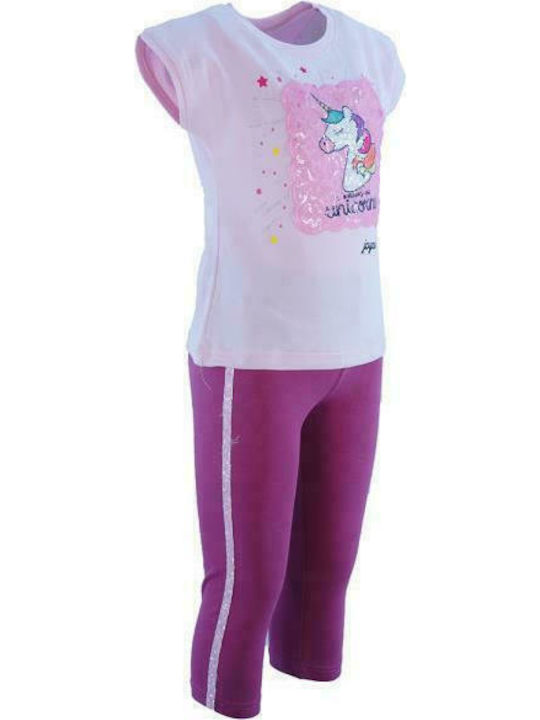 Joyce Kinder Set mit Leggings Sommer 2Stück Rosa