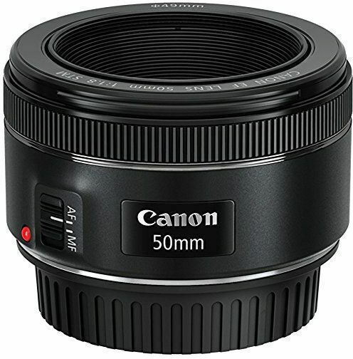 Canon Full Frame Camera Lens EF 50mm f/1.8 STM Fixed for Canon EF Mount Black