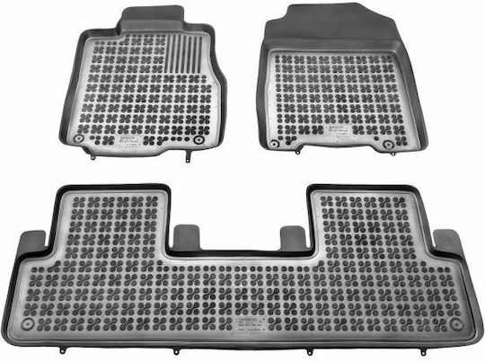 Rezaw Plast Set of Front and Rear Mats 3pcs Tray Type for Honda CR-V 2012-2018 Black
