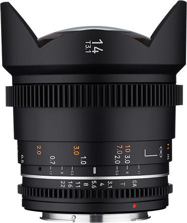 Samyang Voller Rahmen Kameraobjektiv MF 14mm T3,1 VDSLR MK2 Weitwinkel für Sony E Mount Black
