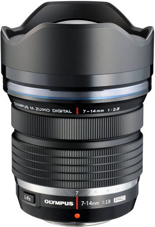 Olympus Crop Camera Lens M.Zuiko ED 7‑14mm 1:2.8 Pro Ultra-Wide Zoom for Micro Four Thirds (MFT) Mount Black