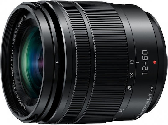 Panasonic Crop Φωτογραφικός Φακός Lumix G Vario 12-60mm f/3.5-5.6 Asph/Power O.I.S. Standard Zoom για Micro Four Thirds (MFT) Mount Μαύρος