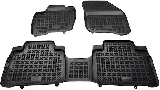 Rezaw Plast Set of Front and Rear Mats 3pcs Tray Type for Ford Galaxy 2015+ Black