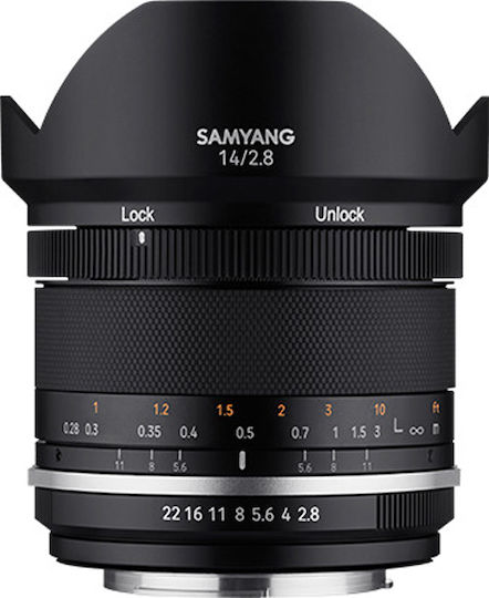 Samyang Full Frame Camera Lens MK II 14mm f/2.8 Wide Angle for Nikon F Mount Black