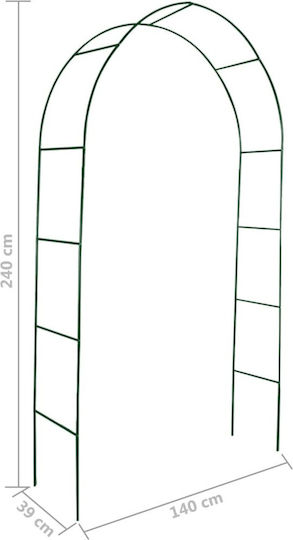 Metal Garden Arches in Green Colour 140x39x240cm 2 Pieces