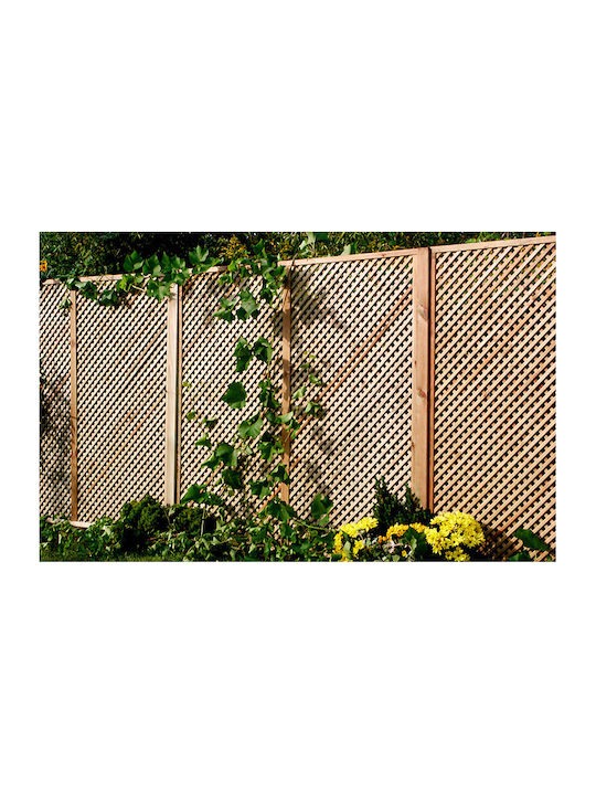 Grătar De Grădină Diamant (2x2) Din Lemn Cu Design În Grilă Romb Bej 60x180cm