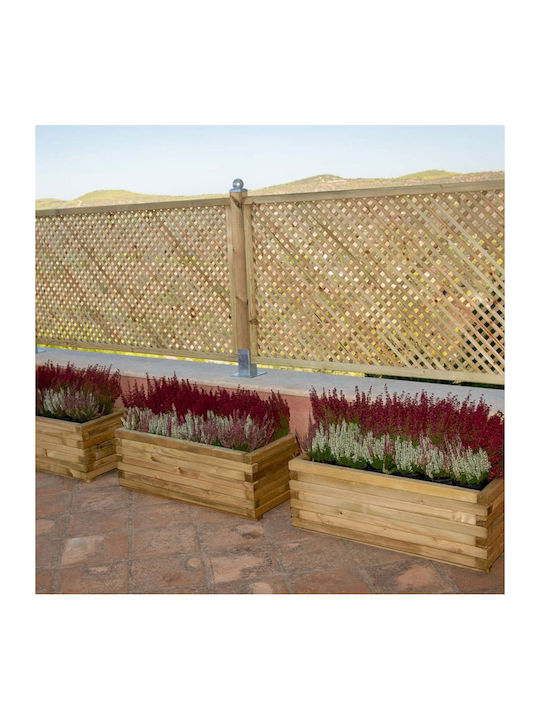 Grătar De Grădină Diamant (2x2) Din Lemn Cu Design În Grilă Romb Bej 60x180cm