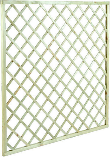 Grătar De Grădină Diagonal (12x12) Din Lemn Cu Design În Grilă Romb Bej 90x180cm