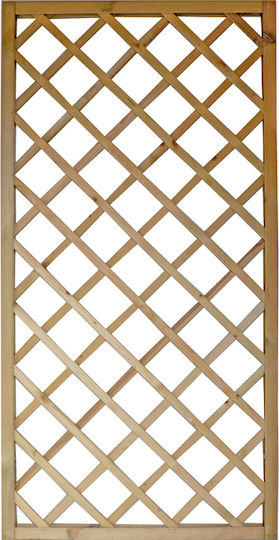 Grătar De Grădină Diagonal (12x12) Din Lemn Cu Design În Grilă Romb Bej 90x180cm