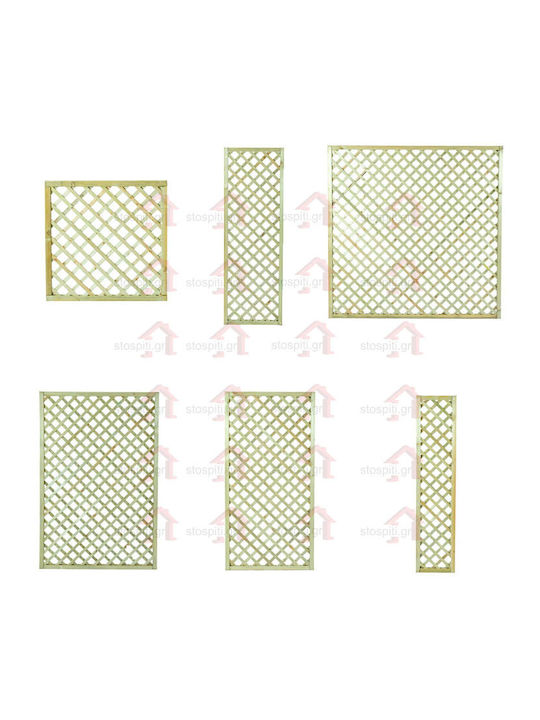 Garden Trellis Diagonal (6x6) Wood with Rhombus Grid in Beige Colour 60x180cm
