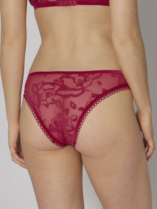 Triumph Velvet Rose Spotlight Women's Brazil with Lace Red