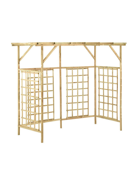 Garden Pergola from Wood with Square Grid Design in Beige Color 200x80x168cm