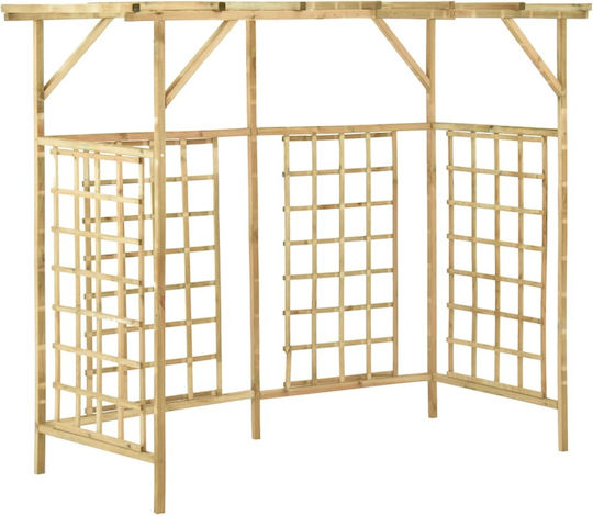 Pergolă De Grădină Din Lemn Cu Design În Grilă Pătrat În Culoare Bej 200x80x168cm
