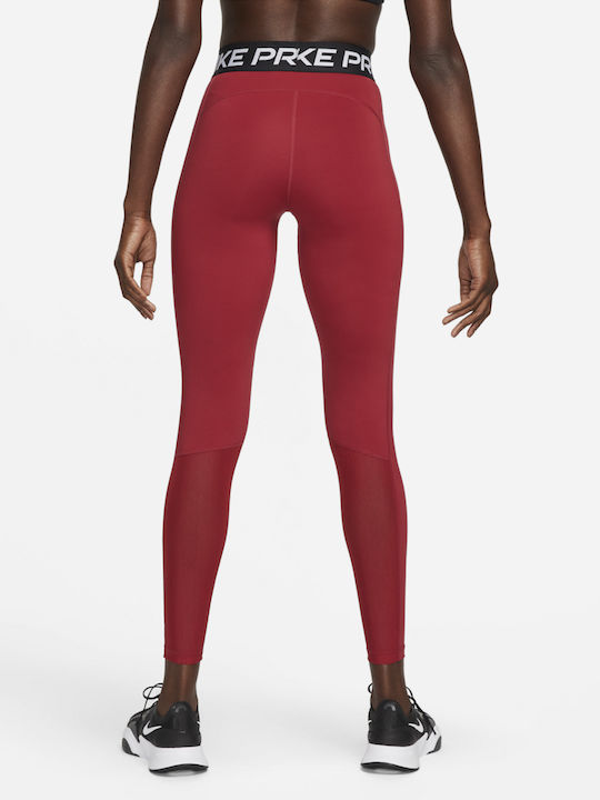 Nike Dri-Fit Pro Training Γυναικείο Cropped Κολάν Ψηλόμεσο Μπορντό