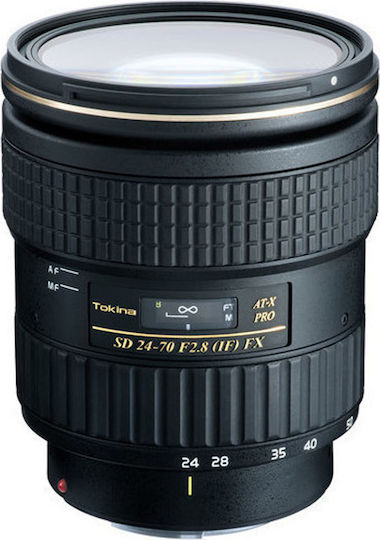 Tokina Full Frame Φωτογραφικός Φακός AT-X 24-70mm f/2.8 PRO FX Standard Zoom για Canon EF Mount Μαύρος