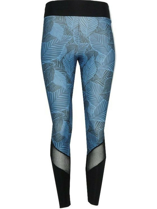 Women's Cropped Training Legging High Waisted Blue/Black