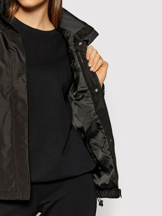 Aden Women's for Hiking Short Sports Jacket Waterproof for Winter with Hood Black