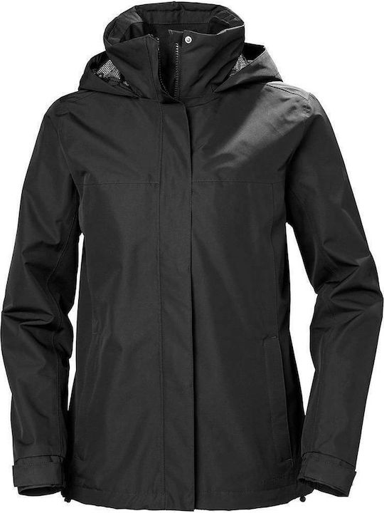 Aden Women's for Hiking Short Sports Jacket Waterproof for Winter with Hood Black