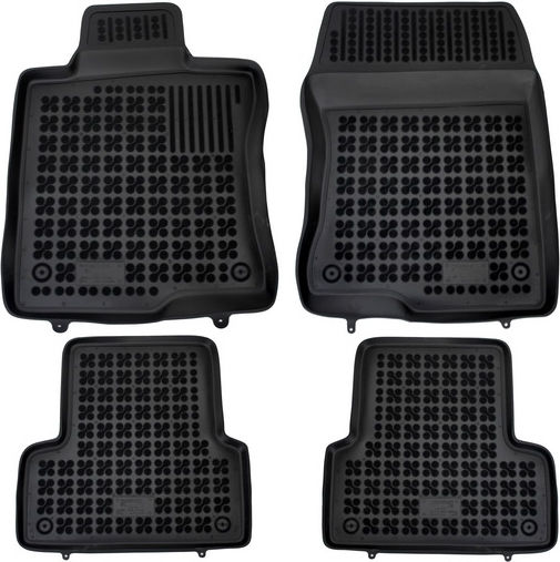 Rezaw Plast Set of Front and Rear Mats 4pcs Tray Type for Honda Accord 2008+ Black