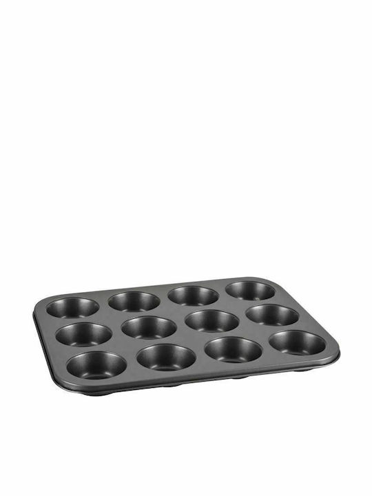 Veltihome Форма за сладкарство за къпкейкове/мъфини от алуминий 12 места 39x29.5x3бр 1бр