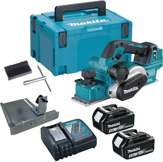 Makita DKP181RTJ Ренде 18V Безчеткови 2x5Ah със Скоростно Регулиране и със Система за Прахосмукачка